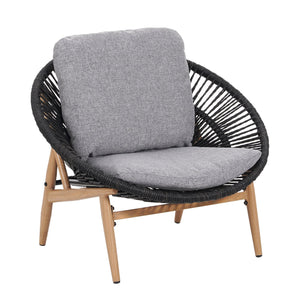 English Elm Christopher Knight Home® - Cyril Outdoor Papasan Lounge Chair Set Of 2 - Dark Grey Wicker & Soft Cushions For Ultimate Comfort N775P290578G-S2