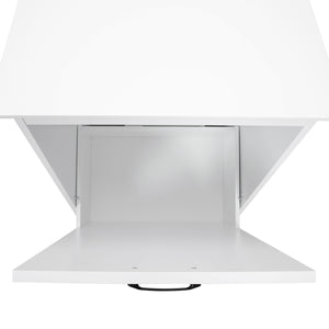 English Elm Trash Cabinet with Adjustable Tilt, White MDF 13-Gallon Hidden Garbage Bin Holder for Home (30.7"H) W2181P357598