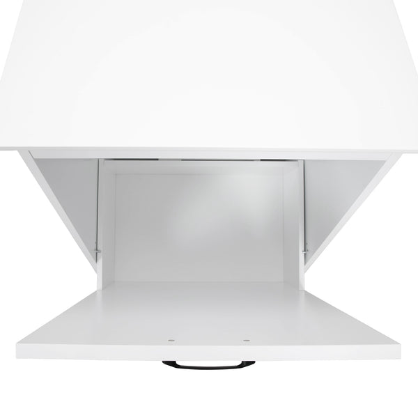 English Elm Trash Cabinet with Adjustable Tilt, White MDF 13-Gallon Hidden Garbage Bin Holder for Home (30.7"H) W2181P357598