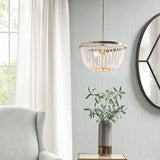 Hampton Hill Melrose Modern/Contemporary 2-Light Beaded Chandelier FB150-1159 Antique Brass/White