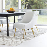 Maxine Dining Chair White & Gold 109714 Zuo Modern