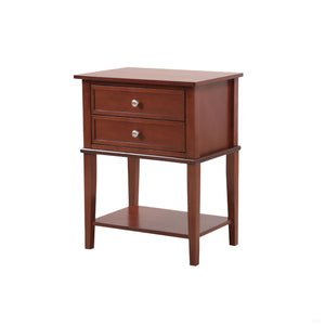 English Elm Sleek Cherry Nightstand with Open Shelf Storage, 28"H x 22"W x 16"D, Rich Finish, Sturdy Modern Design B078107917