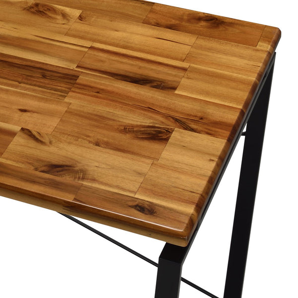 English Elm Jurgen Industrial Oak Writing Desk with Black Metal Frame, Solid Wood Top, Mobile File Cabinet B2726P315742