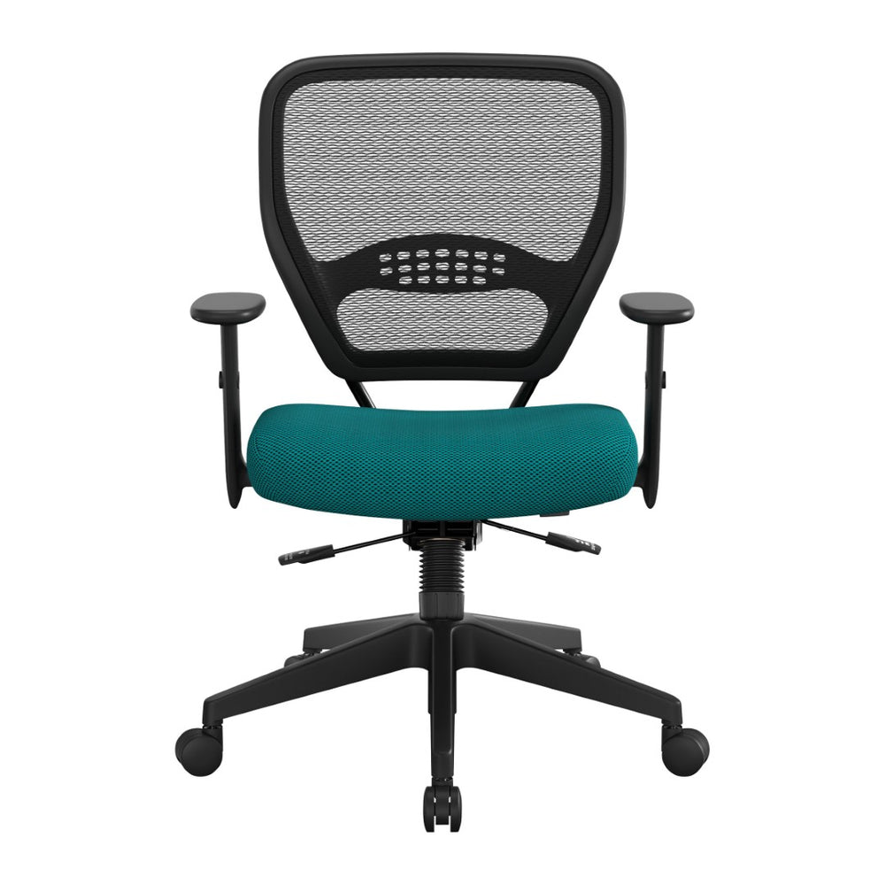 OSP Home Furnishings Air Grid Ergonomic Mesh Office Chair with Lumbar Support and Greenguard Certified Airflow Blue 5500SL-7