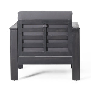 English Elm Christopher Knight Home® - ( Set of 2) Outdoor Acacia Wood Club Chairs with Cushions — Teak finish, water-resistant cushions, sturdy elegant patio seating Grey 70692.00DGRY-2