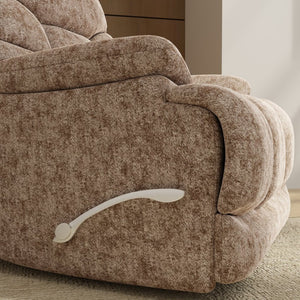 English Elm Swivel Glider Recliner Plush Upholstered Chair for Contemporary Living Rooms Beige Brown B339P422560