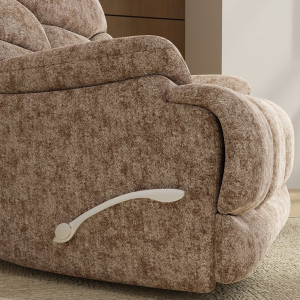 English Elm Swivel Glider Recliner Plush Upholstered Chair for Contemporary Living Rooms Beige Brown B339P422560