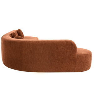 English Elm Christopher Knight Home® - Mirod 122" Extra Large Sectional Sofa with Chenille Upholstery, Tufted Seats & 3 Round Pillows Orange N760S0000040G