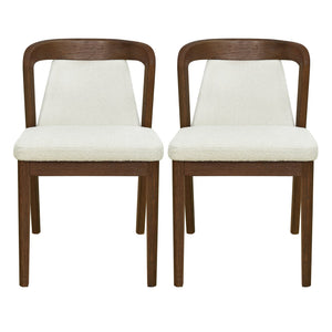 English Elm Christopher Knight Home® - Upholstered Backrest Armless Dining Chairs - Sleek Mid-Century Fabric Seats on Durable Oak Frame, 300lb Capacity Camel,Walnut N771P346002V