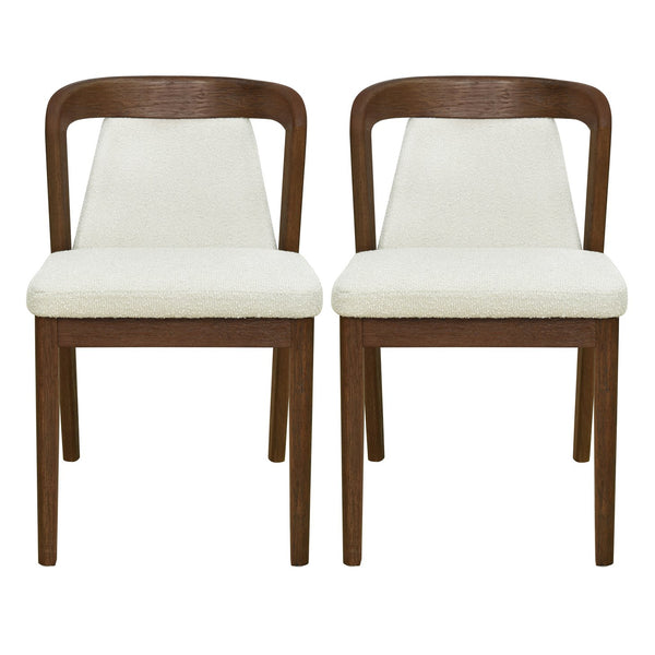 English Elm Christopher Knight Home® - Upholstered Backrest Armless Dining Chairs - Sleek Mid-Century Fabric Seats on Durable Oak Frame, 300lb Capacity Camel,Walnut N771P346002V