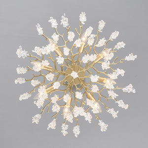 English Elm 8-light Gold Farmhouse Chandelier Seeded Glass Shades for Dining Room or Kitchen W5008P466526