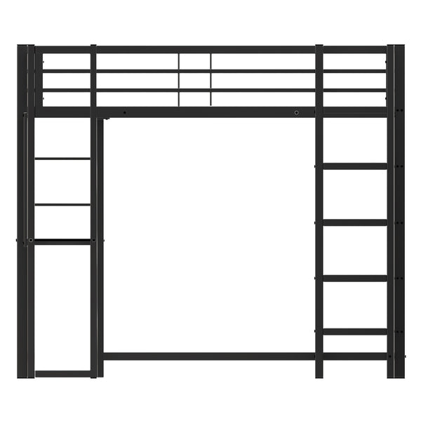 English Elm Loft Bed With Desk And Storage, Full Size Metal Frame For Teens, Stylish Space-Saving Design W2904S00003