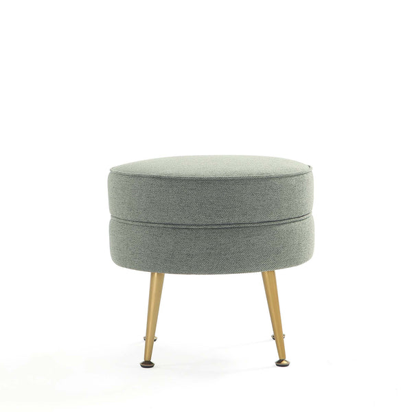 English Elm Bailey Upholstered Accent Ottoman: Sage Green Comfort With Gold Legs For Modern Living Spaces B365P397865