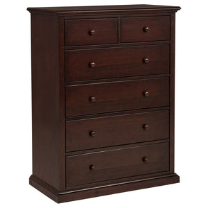 English Elm Anzio Six Drawer Chest Warm Wood Finish Bedroom Storage with Round Knob Hardware Cappuccino B062P451785