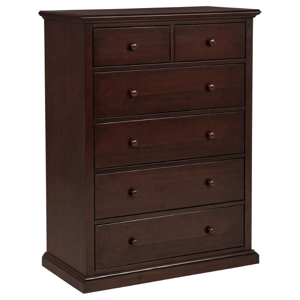 English Elm Anzio Six Drawer Chest Warm Wood Finish Bedroom Storage with Round Knob Hardware Cappuccino B062P451785