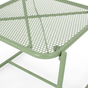 English Elm Christopher Knight Home® - ELBA Modern Mesh Shell Chat Set with Powder-Coated Iron Frame, Retro Minimal Outdoor Seating Green N775P250740G