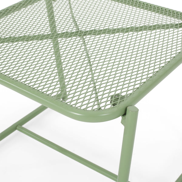 English Elm Christopher Knight Home® - ELBA Modern Mesh Shell Chat Set with Powder-Coated Iron Frame, Retro Minimal Outdoor Seating Green N775P250740G