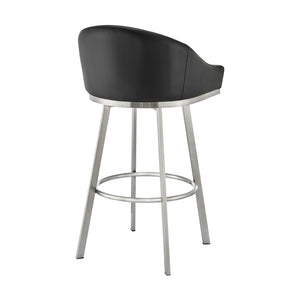 English Elm Eleanor Swivel Barstool Brushed Steel Frame with Faux Leather Seat for Kitchen Island B2736P464828