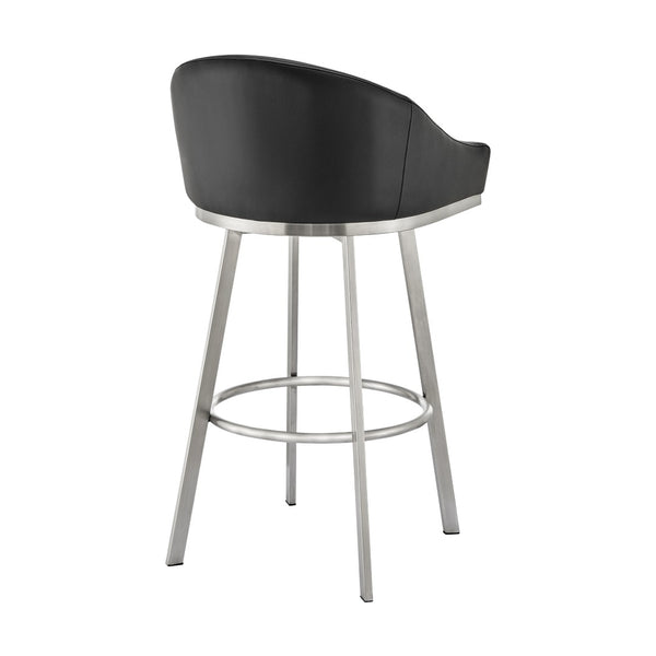 English Elm Eleanor Swivel Barstool Brushed Steel Frame with Faux Leather Seat for Kitchen Island B2736P464828