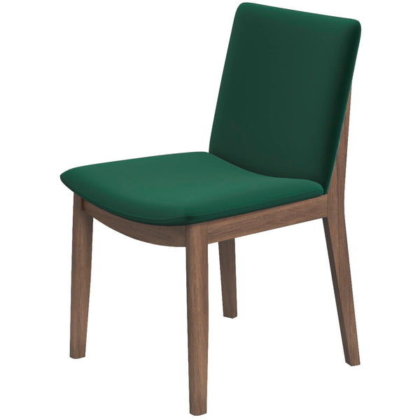English Elm Ashcroft Furniture - Laura Velvet Mid-Century Dining Chair Set of 2 — Solid Wood Frame, Curved Back, Plush Green Upholstery B183P201678