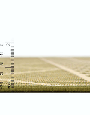 Unique Loom Outdoor Trellis Dalyan Machine Made Striped Rug Green, Ivory 5' 4" x 6' 1"