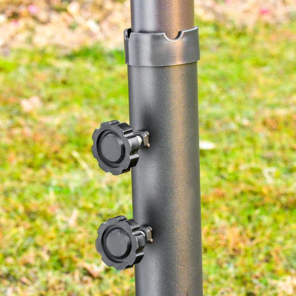 English Elm Outsunny 15' Rectangular Patio Umbrella - Double-Sided Shade, Easy Crank, Durable Steel Frame, Dark Gray W2225P200507-GIGA