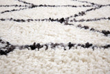 Sams International Oasis Cosima Machine Made Polyester Geometric Shag Rug White 7'10" x 10'1"