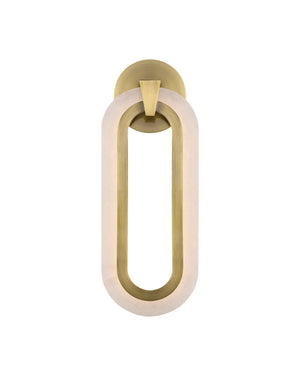 Currey & Company Aurora Alabaster Wall Sconce Antique Brass Dimmable LED Transitional Accent Light 5900-0060