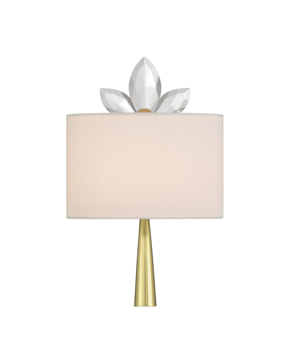 Currey & Company Trillium Crystal Wall Sconce Brass Floral Silhouette for Hallway or Bedroom 5900-0061