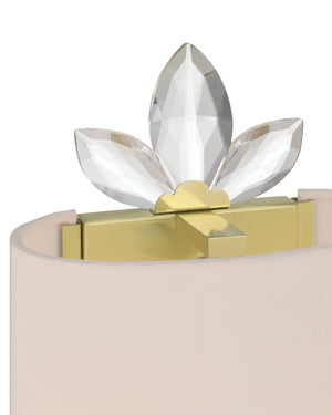 Currey & Company Trillium Crystal Wall Sconce Brass Floral Silhouette for Hallway or Bedroom 5900-0061