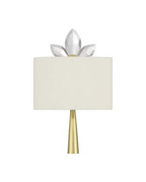 Currey & Company Trillium Crystal Wall Sconce Brass Floral Silhouette for Hallway or Bedroom 5900-0061