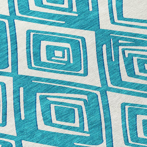 Homeroots 3'' Black And Ivory Geometric Washable Area Rug For Indoor Outdoor Spaces, Durable And Stylish Design 8' Round Polyester 590000