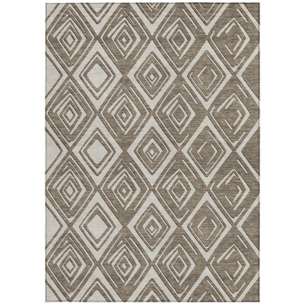 Homeroots 3'' Black And Ivory Geometric Washable Area Rug For Indoor Outdoor Spaces, Durable And Stylish Design 5' X 8' Polyester 590005