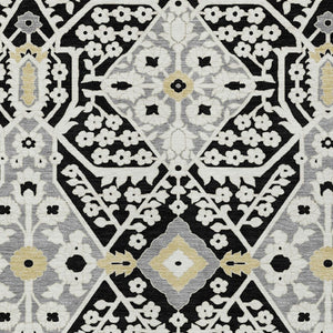 Homeroots 3' Versatile Floral Indoor Outdoor Area Rug In Artichoke Green, Ivory, And Gray - Washable Design 3' X 5' Polyester 590022