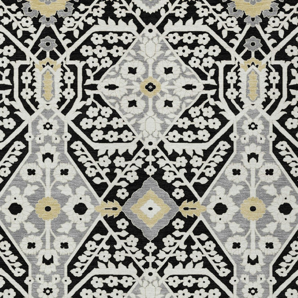 Homeroots 3' Versatile Floral Indoor Outdoor Area Rug In Artichoke Green, Ivory, And Gray - Washable Design 10' X 14' Polyester 590027