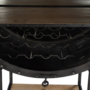 Butler Specialty Company Roanoke Iron Bar Cabinet – Modern Elegance With Mango Wood Shelves, Black Black Iron,Mango Wood,Mirror 5900330-butler