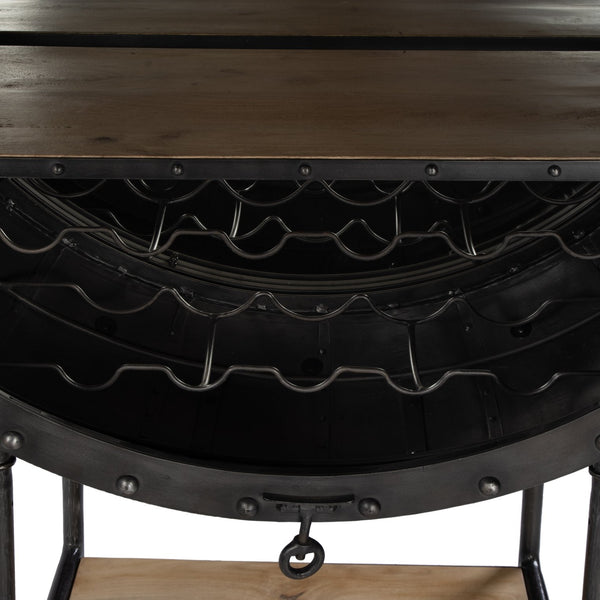 Butler Specialty Company Roanoke Iron Bar Cabinet – Modern Elegance With Mango Wood Shelves, Black Black Iron,Mango Wood,Mirror 5900330-butler