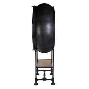Butler Specialty Company Roanoke Iron Bar Cabinet – Modern Elegance With Mango Wood Shelves, Black Black Iron,Mango Wood,Mirror 5900330-butler