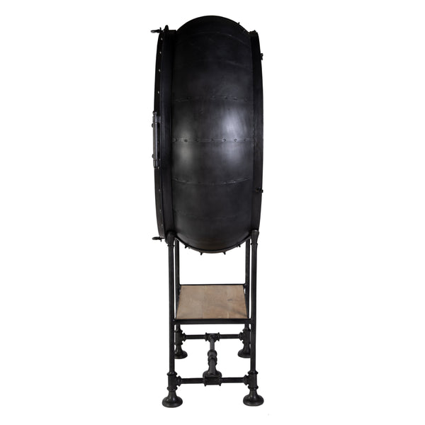 Butler Specialty Company Roanoke Iron Bar Cabinet – Modern Elegance With Mango Wood Shelves, Black Black Iron,Mango Wood,Mirror 5900330-butler