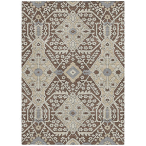 Homeroots 3' Versatile Floral Indoor Outdoor Area Rug In Artichoke Green, Ivory, And Gray - Washable Design 3' X 5' Polyester 590034