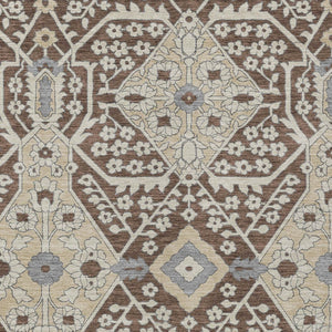 Homeroots 3' Versatile Floral Indoor Outdoor Area Rug In Artichoke Green, Ivory, And Gray - Washable Design 5' X 8' Polyester 590035