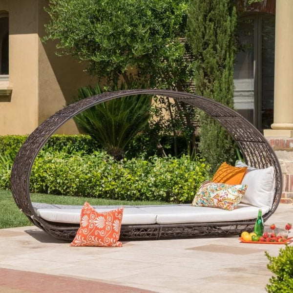 English Elm Lavina Outdoor Wicker Canopy Daybed with Shade and Weather Resistant Cushion 59004.00BALU_59004.00TALU