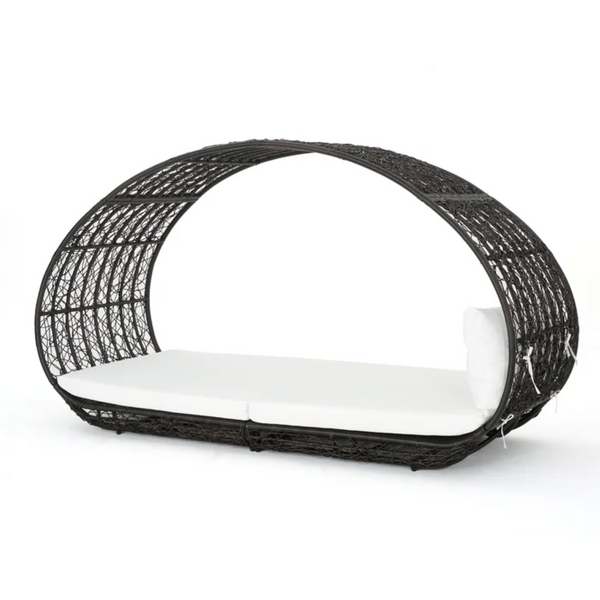English Elm Lavina Outdoor Wicker Canopy Daybed with Shade and Weather Resistant Cushion 59004.00BALU_59004.00TALU