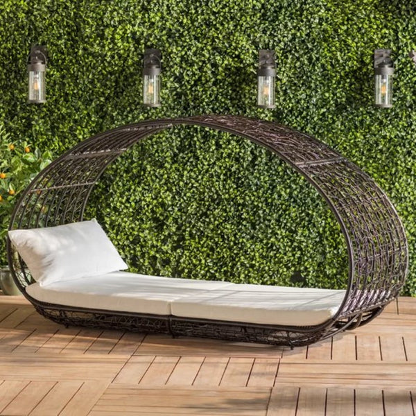 English Elm Lavina Outdoor Wicker Canopy Daybed with Shade and Weather Resistant Cushion 59004.00BALU_59004.00TALU