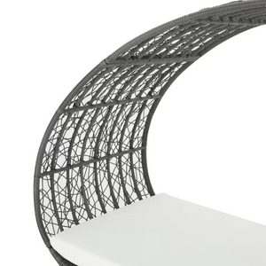 English Elm Outdoor Faux Wicker Canopy Daybed with Aluminum Frame and All-weather Cushion 59004.00TALUGRY_59004.00BALUGR