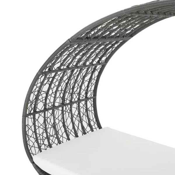 English Elm Outdoor Faux Wicker Canopy Daybed with Aluminum Frame and All-weather Cushion 59004.00TALUGRY_59004.00BALUGR
