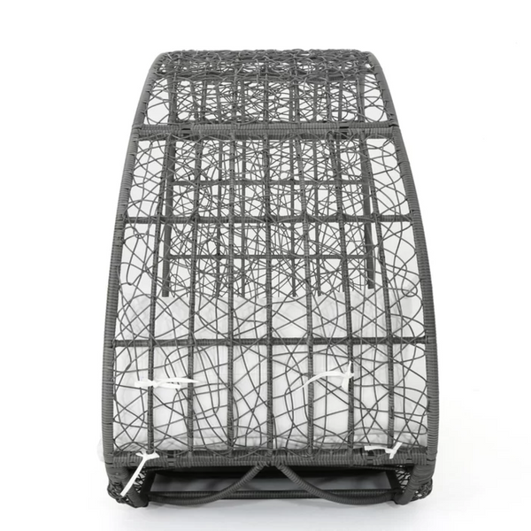 English Elm Outdoor Faux Wicker Canopy Daybed with Aluminum Frame and All-weather Cushion 59004.00TALUGRY_59004.00BALUGR