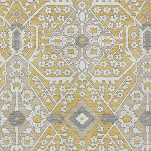 Homeroots 3' Versatile Floral Indoor Outdoor Area Rug In Artichoke Green, Ivory, And Gray - Washable Design 5' X 8' Polyester 590047