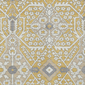 Homeroots 3' Versatile Floral Indoor Outdoor Area Rug In Artichoke Green, Ivory, And Gray - Washable Design 8' X 10' Polyester 590049