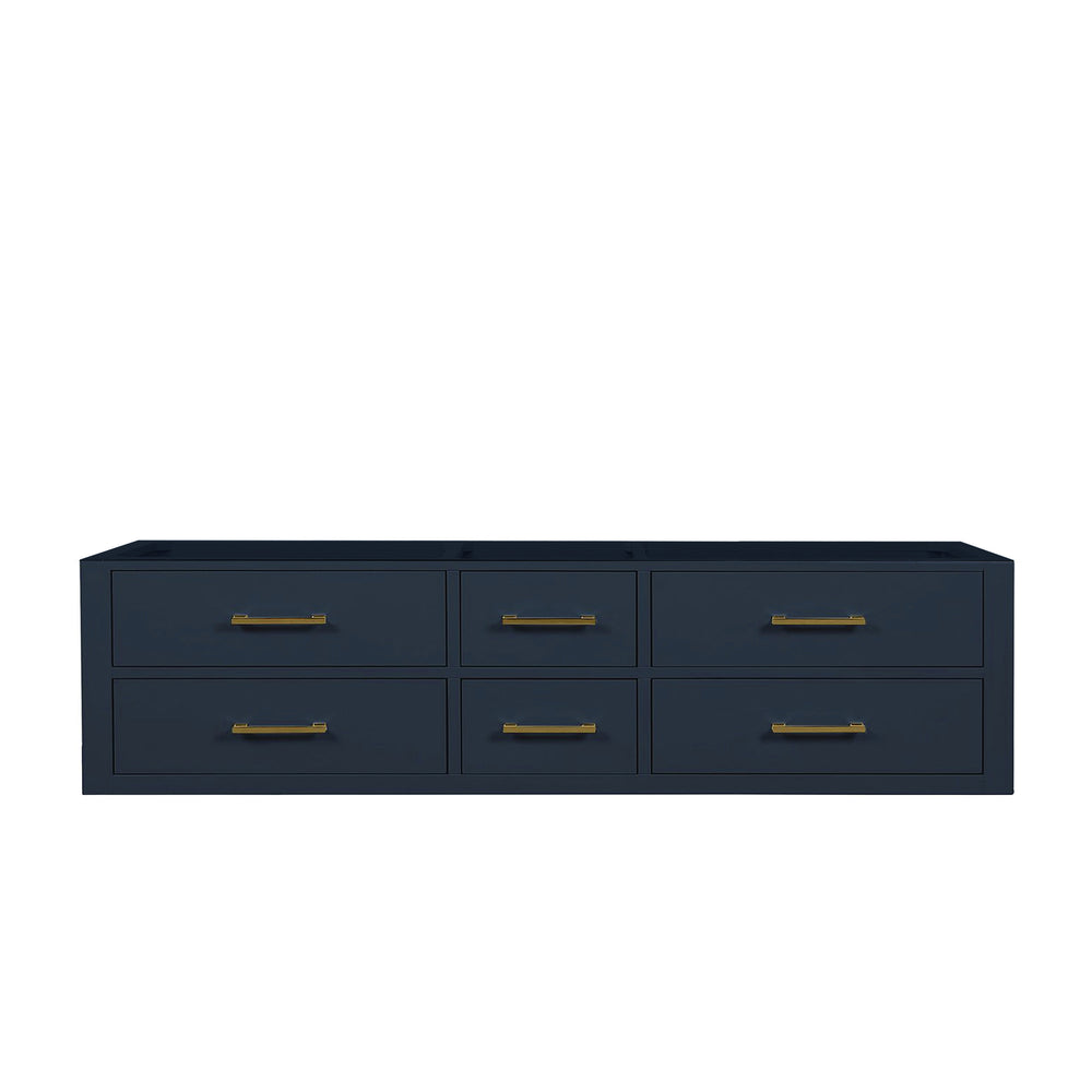 English Elm Blue Double Bath Vanity With Modern Midcentury Design, Dual Sinks, Storage, And Soft-Close Features B2731P258069